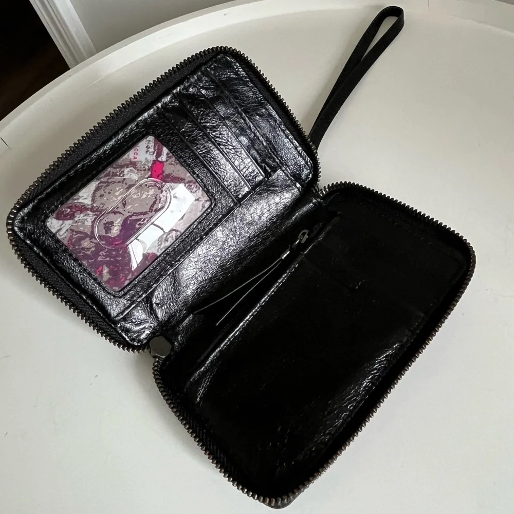 Elliot Lucca Black Woven Wristlet Wallet Money Cards Holder Clutch - Picture 7 of 12